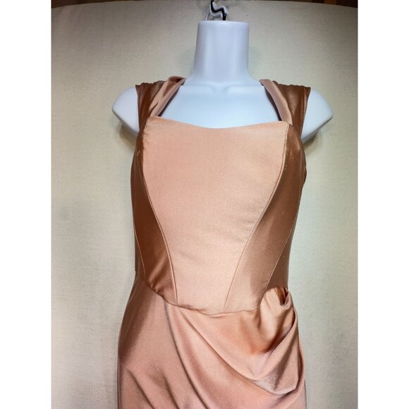 Cynthia & Sahar Women's Bridesmaid Maxi Dress Side Slit Size XS Pink Sleeveless - Picture 3 of 16
